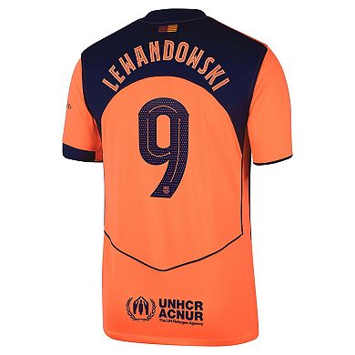 Men's Nike Robert Lewandowski Orange Barcelona 2025/26 Third Replica Player Jersey