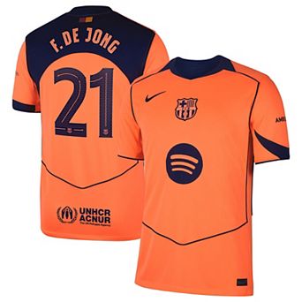 Men's Nike Frenkie de Jong Orange Barcelona 2025/26 Third Replica Player Jersey