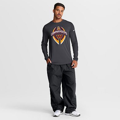 Men's Nike Anthracite Washington Commanders Primetime Legend Icon Performance Long Sleeve T-Shirt