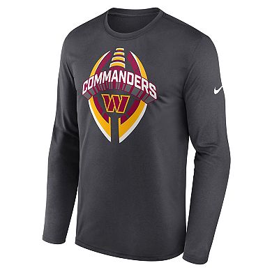 Men's Nike Anthracite Washington Commanders Primetime Legend Icon Performance Long Sleeve T-Shirt