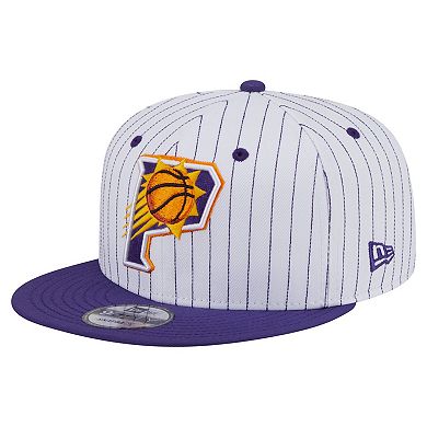 Men's New Era White Phoenix Suns Deceptor Pinstripe 9FIFTY Snapback Hat