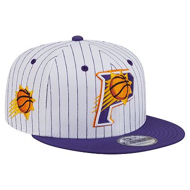 Men's New Era White Phoenix Suns Deceptor Pinstripe 9FIFTY Snapback Hat