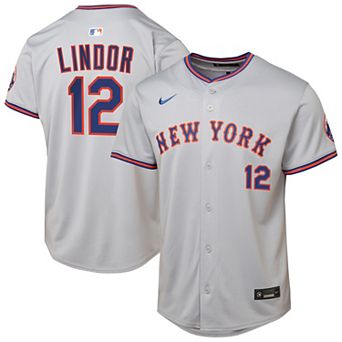 Youth Nike Francisco Lindor Gray New York Mets Road Limited Jersey