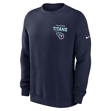 Men's Nike Navy Tennessee Titans Primetime Club Fleece Pullover Sweatshirt