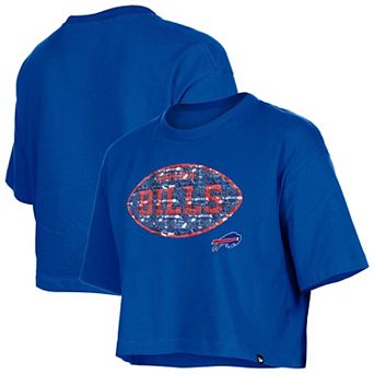 Girl's New Era Royal Buffalo Bills Flip Sequin Boxy T-Shirt