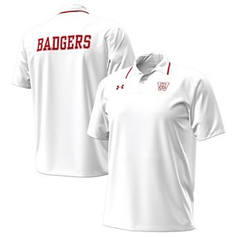 Men's Under Armour White Wisconsin Badgers 1980 Throwback Game Polo