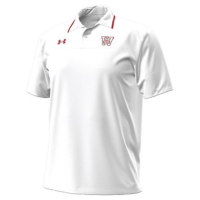 Men's Under Armour White Wisconsin Badgers 1980 Throwback Game Polo