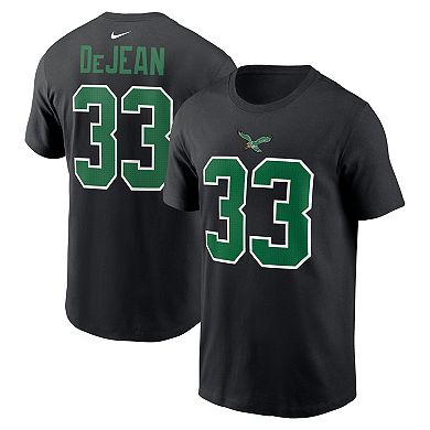 Men's Nike Cooper DeJean Black Philadelphia Eagles Player Name & Number T-Shirt