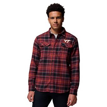 Men's Columbia Maroon Virginia Tech Hokies Flare Gun Omni-Wick Flannel Long Sleeve Button-Up Shirt