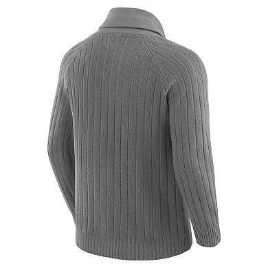 Men's J. Palmer Graphite Philadelphia Eagles The Playmaker Cardigan Raglan Sweater