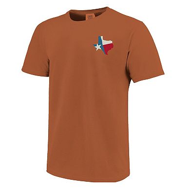 Unisex Image One Burnt Orange Texas Longhorns Hyper Local Bevo State Flag T-Shirt