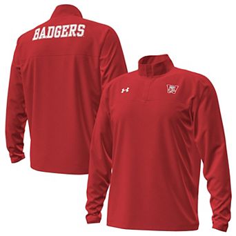 Men's Under Armour Red Wisconsin Badgers 1980 Throwback Game Quarter-Zip Sweatshirt