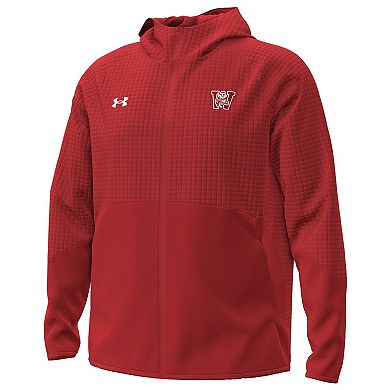 Men's Under Armour Red Wisconsin Badgers 1980 Throwback Unstoppable Fleece Full-Zip Jacket