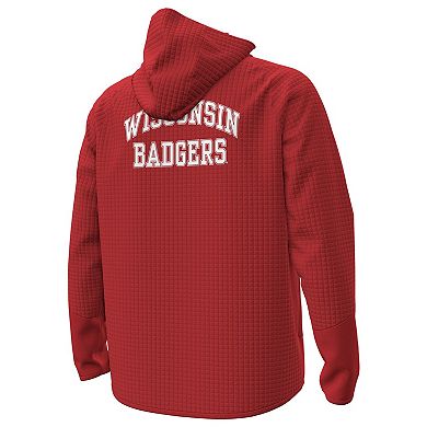 Men's Under Armour Red Wisconsin Badgers 1980 Throwback Unstoppable Fleece Full-Zip Jacket