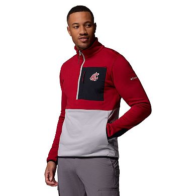 Men's Columbia Crimson/Gray Washington State Cougars Hike Omni-Wick Half-Zip Pullover
