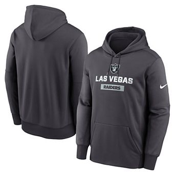 Men's Nike Anthracite Las Vegas Raiders Toss Sweep Performance Pullover Hoodie