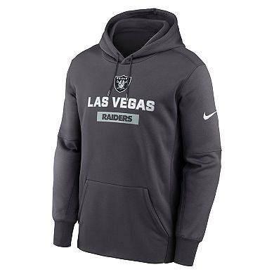 Men's Nike Anthracite Las Vegas Raiders Toss Sweep Performance Pullover Hoodie