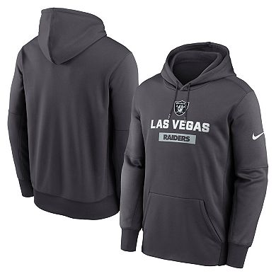 Men's Nike Anthracite Las Vegas Raiders Toss Sweep Performance Pullover Hoodie