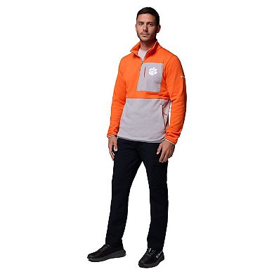 Men's Columbia Orange/Gray Clemson Tigers Hike Omni-Wick Half-Zip Pullover
