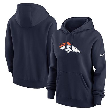 Women's Nike Navy Denver Broncos Club Fleece Pullover Hoodie