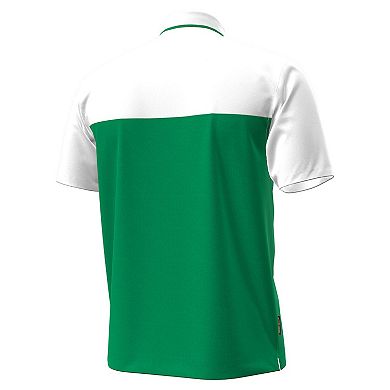 Men's Under Armour Green/White Notre Dame Fighting Irish Green Blocked Polo