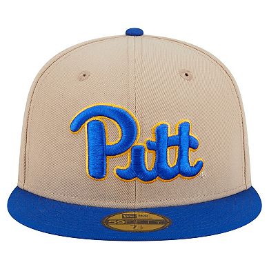 Men's New Era Khaki Pitt Panthers Two-Tone 59FIFTY Fitted Hat