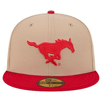 Men's New Era Khaki SMU Mustangs Two-Tone 59FIFTY Fitted Hat