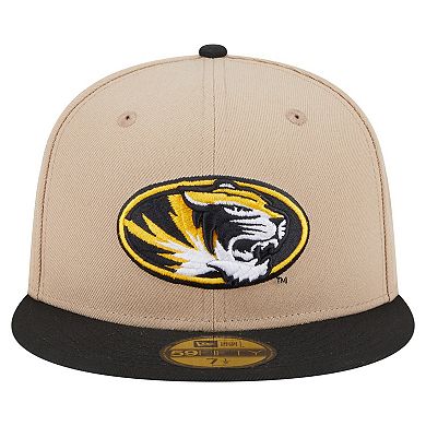 Men's New Era Khaki Missouri Tigers Two-Tone 59FIFTY Fitted Hat