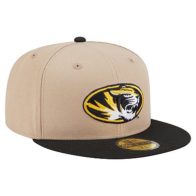 Men's New Era Khaki Missouri Tigers Two-Tone 59FIFTY Fitted Hat