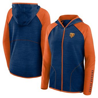 Women's Fanatics Navy Chicago Bears Plus Size End Around Pass Full-Zip Hoodie