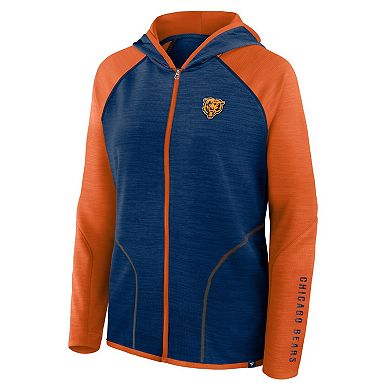 Women's Fanatics Navy Chicago Bears Plus Size End Around Pass Full-Zip Hoodie