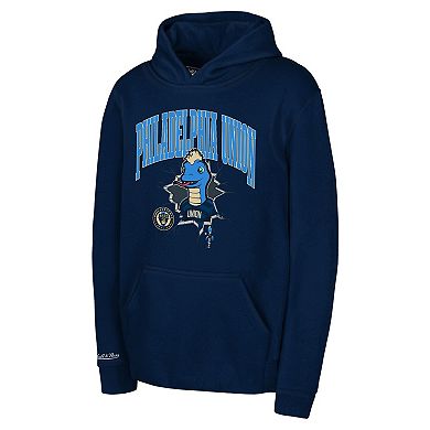 Youth Mitchell & Ness Navy Philadelphia Union Mascot Break Out Pullover Hoodie