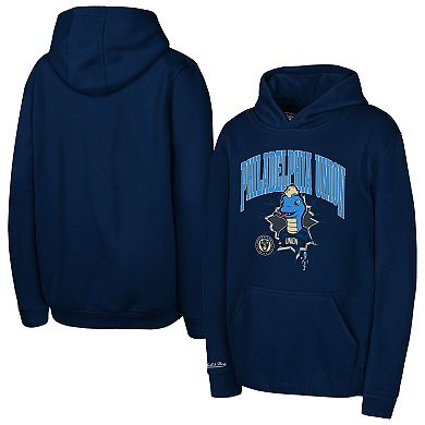 Youth Mitchell & Ness Navy Philadelphia Union Mascot Break Out Pullover Hoodie