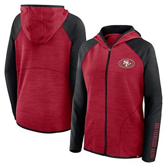 Women's Fanatics Scarlet San Francisco 49ers Plus Size End Around Pass Full-Zip Hoodie