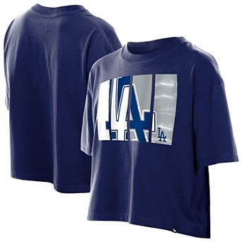 Women's New Era Royal Los Angeles Dodgers Boxy Foil Logo T-Shirt