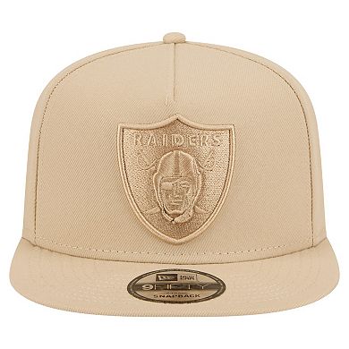 Men's New Era Light Beige Las Vegas Raiders Color Pack A-Frame 9FIFTY Snapback Hat