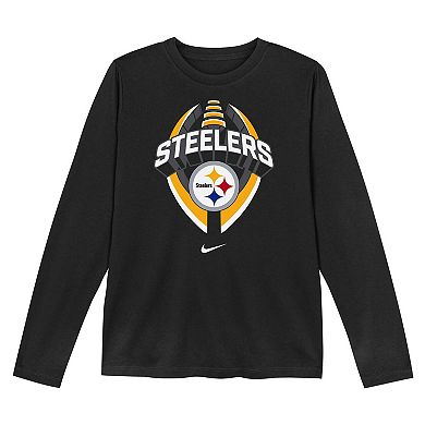 Toddler Nike Black Pittsburgh Steelers Primetime Legend Icon Long Sleeve Performance T-Shirt