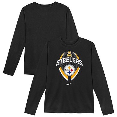 Toddler Nike Black Pittsburgh Steelers Primetime Legend Icon Long Sleeve Performance T-Shirt