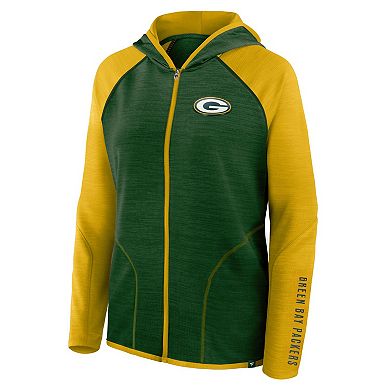 Women's Fanatics Green Green Bay Packers Plus Size End Around Pass Full-Zip Hoodie