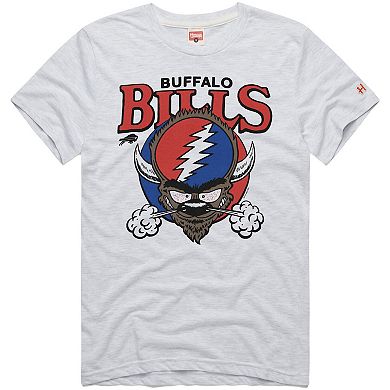 Men's Homage Ash Buffalo Bills NFL x Grateful Dead T-Shirt