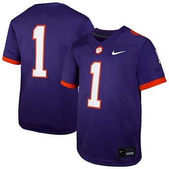 Youth Nike #1 Purple Clemson Tigers Untouchable Replica Game Jersey