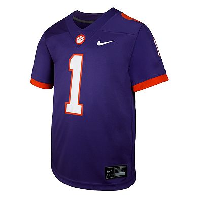 Youth Nike #1 Purple Clemson Tigers Untouchable Replica Game Jersey