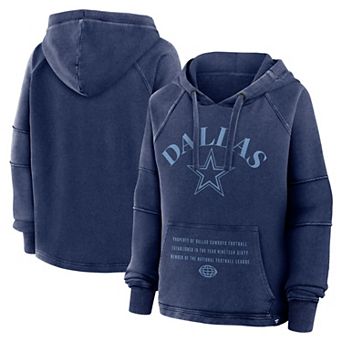 Women's Fanatics Navy Dallas Cowboys Oversized Raglan Gridiron Hoodie