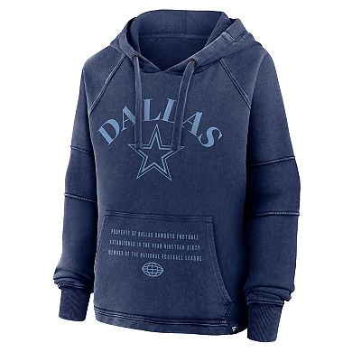 Women's Fanatics Navy Dallas Cowboys Oversized Raglan Gridiron Hoodie