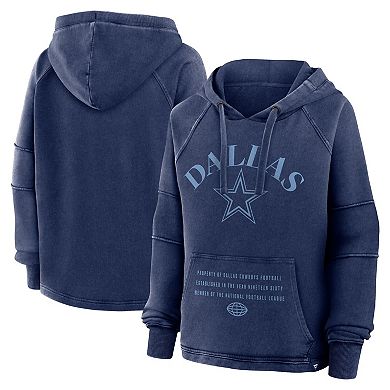 Women's Fanatics Navy Dallas Cowboys Oversized Raglan Gridiron Hoodie