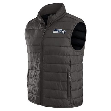 Men's NFL x Darius Rucker Collection by Fanatics Gray Seattle Seahawks Packable Full-Zip Vest with Travel Bag