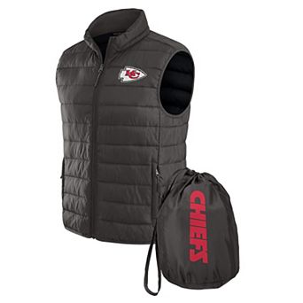 Men's NFL x Darius Rucker Collection by Fanatics Black Kansas City Chiefs Packable Full-Zip Vest with Travel Bag