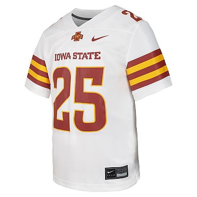 Youth Nike #25 White Iowa State Cyclones Untouchable Replica Game Jersey