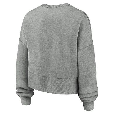 Women's Nike Heather Gray Texas Longhorns Oversized Phoenix Arch Pullover Sweatshirt