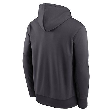 Men's Nike Anthracite Miami Dolphins Toss Sweep Performance Pullover Hoodie